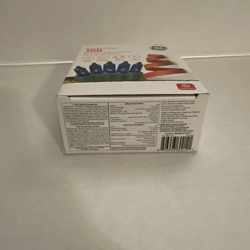 GE String-A-Long 100-Count 20.6-ft Blue Incandescent Christmas String Lights NEW